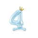 Folieballon Cijfer 4 Hemelsblauw Op Standaard 84cm