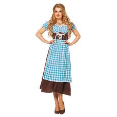 Dirndl suedine blauw