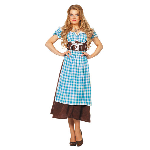 Dirndl suedine blauw