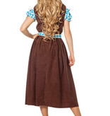 Dirndl suedine blauw