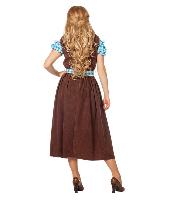 Dirndl suedine blauw