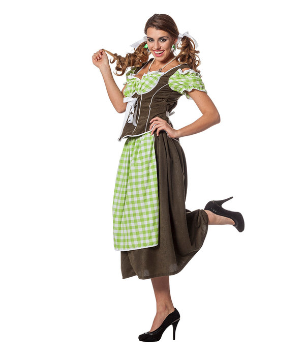 Dirndl suedine groen