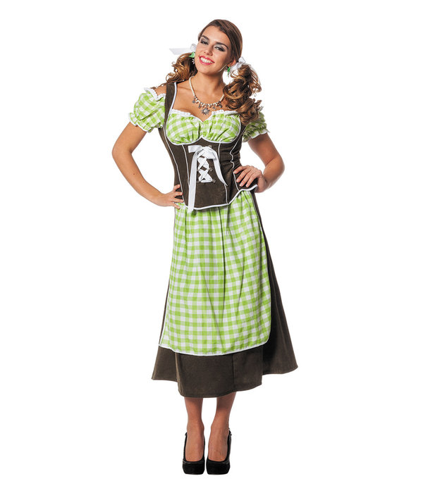 Dirndl suedine groen