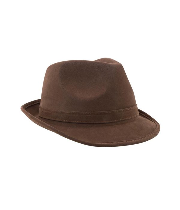 Hoed Bruin Lederlook Armin