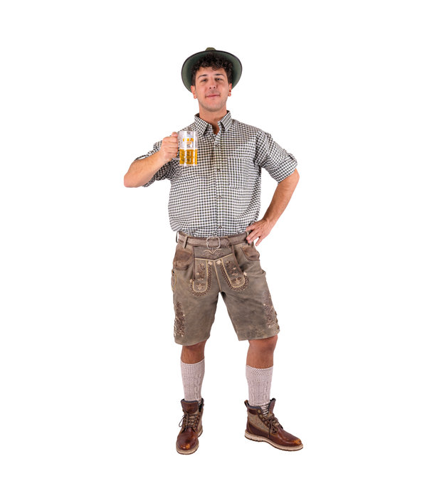 Tiroler Geruite Blouse Groen/Wit