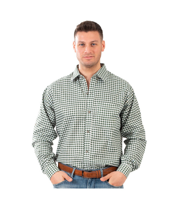 Tiroler Geruite Blouse Groen/Wit