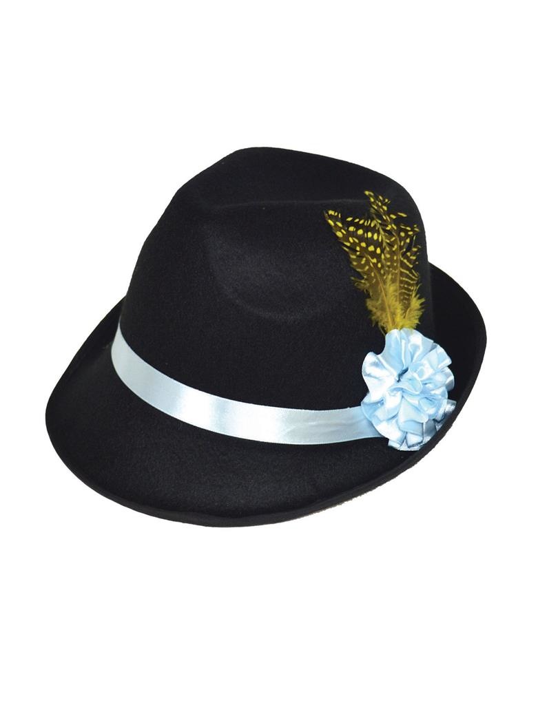 Zwarte Hoed Tirol Met Bloem En Pluim afbeelding