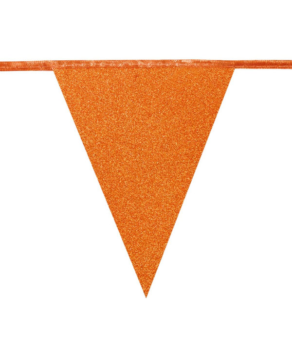 Glitter Vlaggenlijn Oranje (6m)