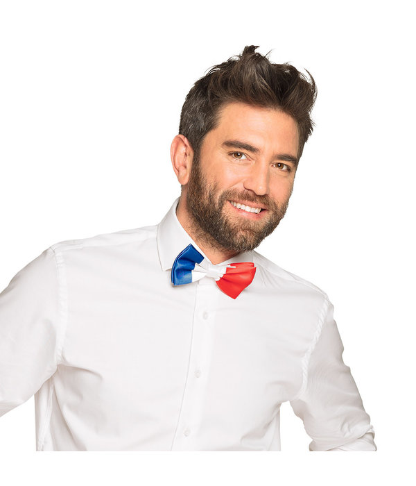 Vlinderstrik Franse vlag blauw/wit/rood