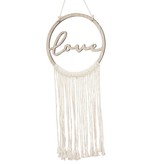 Houten Hangdecoratie Love met Macrame