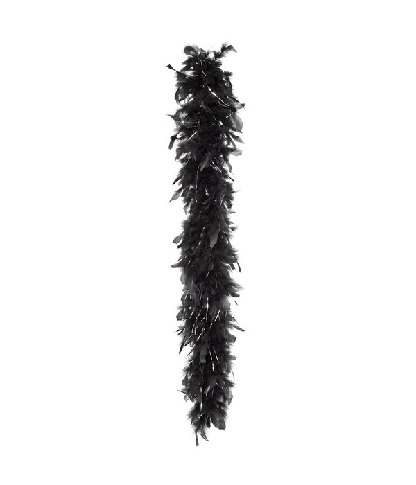 Boa Glamour Zwart met Zilveren tinsel (50gr)