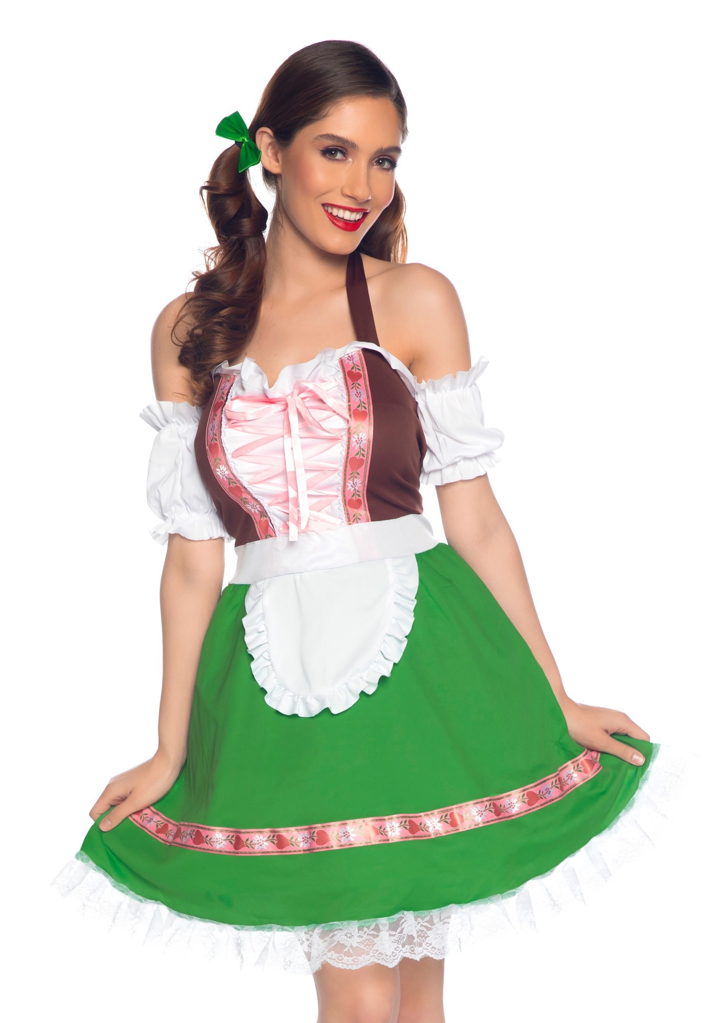 Wonderland - Boeren Tirol & Oktoberfest Kostuum - Diana Dartele Duitse Dirndl Oktoberfest - Vrouw - groen - Medium - Bierfeest - Verkleedkleding
