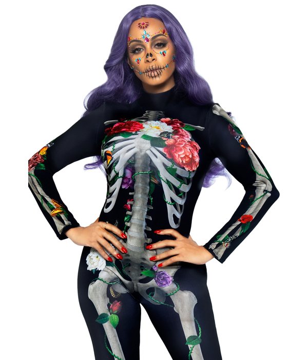 Skelet Jumpsuit Bloemen Dames