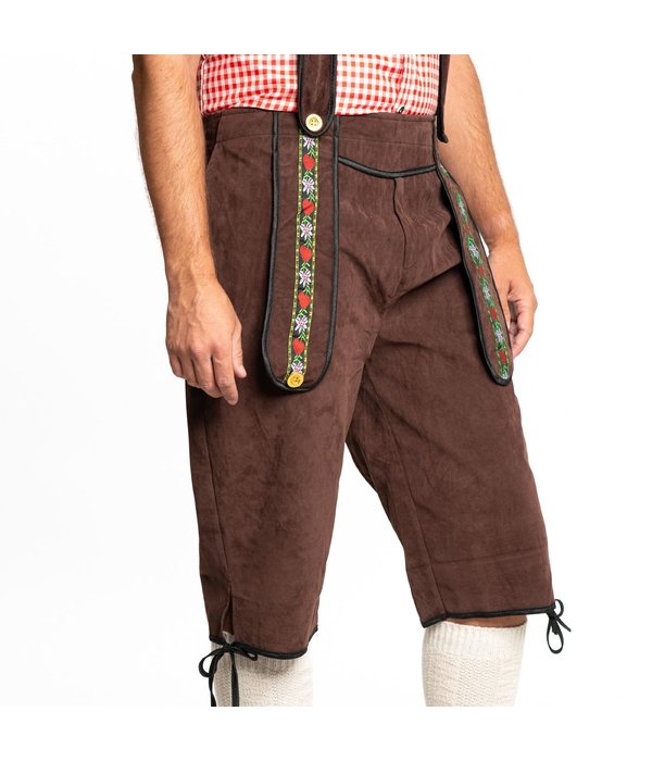 Lederhose Lang Donkerbruin Theodor