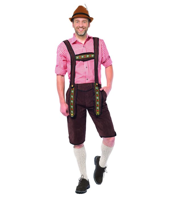 Lederhose Lang Donkerbruin Theodor