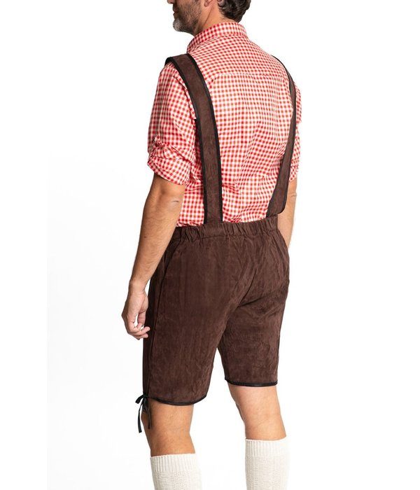 Lederhose kort donkerbruin Pato