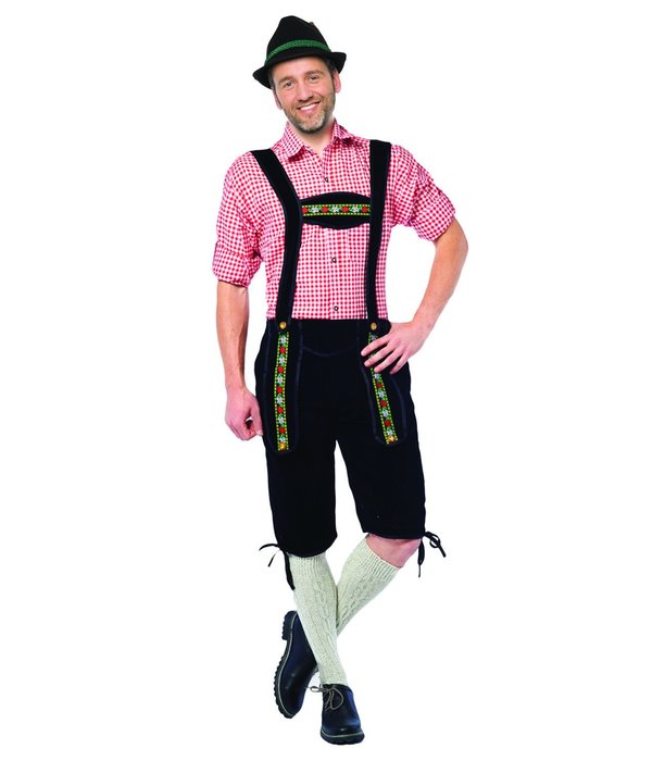 Lederhose lang zwart Karl