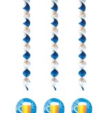 Spiraalhangers Bier blauw/wit (3st)