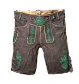Lederhose Gaudi Kort Bruin/Groen Luxe