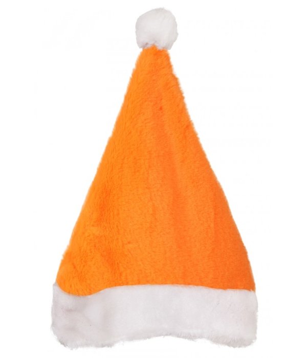 Kerstmuts oranje pluche