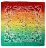 Boeren Zakdoek Met Kleurverloop Rood/Geel/Groen