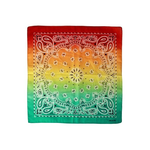 Boeren Zakdoek Met Kleurverloop Rood/Geel/Groen