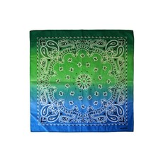 Boeren Zakdoek Met Kleurverloop Groen/Blauw