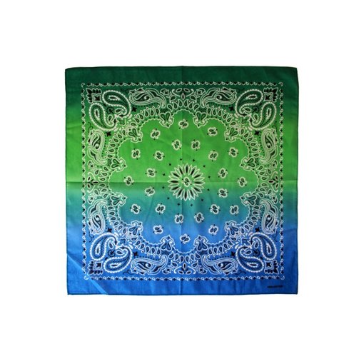 Boeren Zakdoek Met Kleurverloop Groen/Blauw
