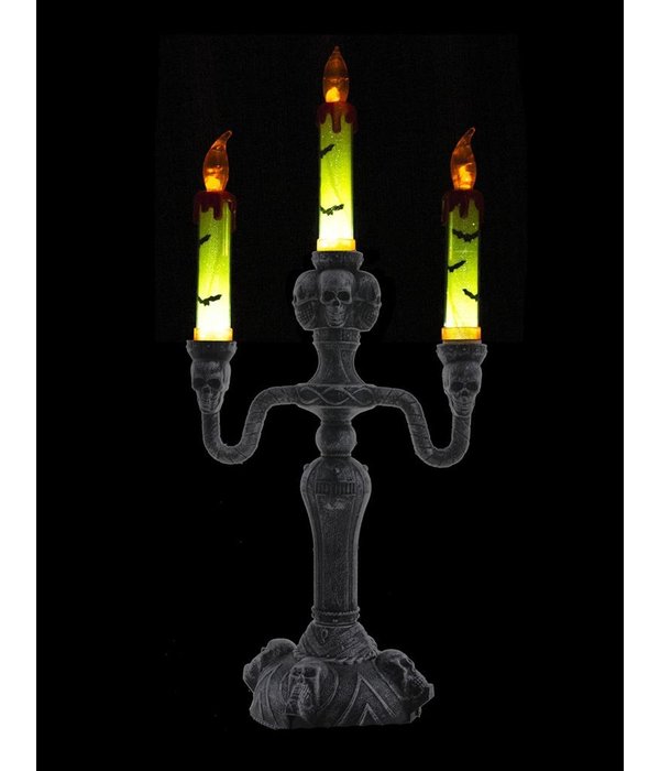 Kandelaar 3 kaarsen horror met licht