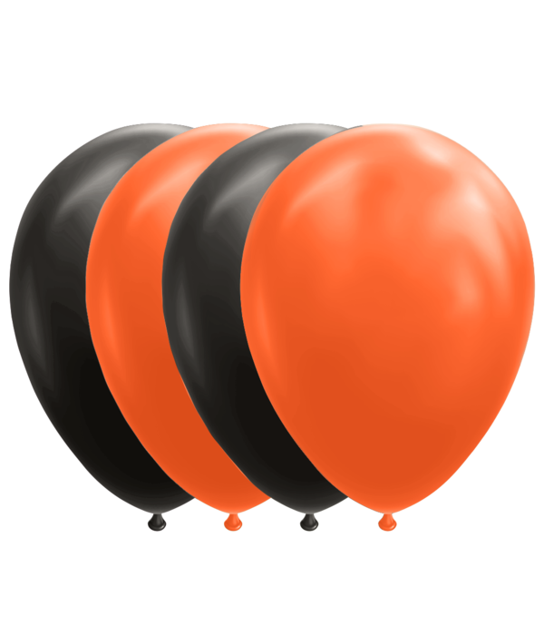 Ballonnen Set Zwart/Oranje (10st)