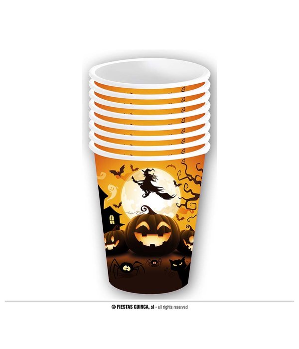 Halloween Bekers Volle Maan (6st)