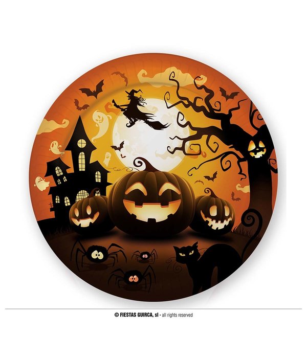 Halloween Borden Volle Maan (6st)