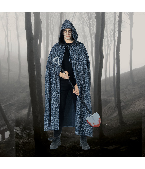 Cape Met Capuchon Skull Volwassenen