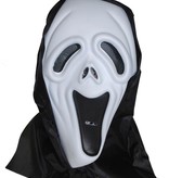 Scream Masker met zwarte hoofdkap Casey