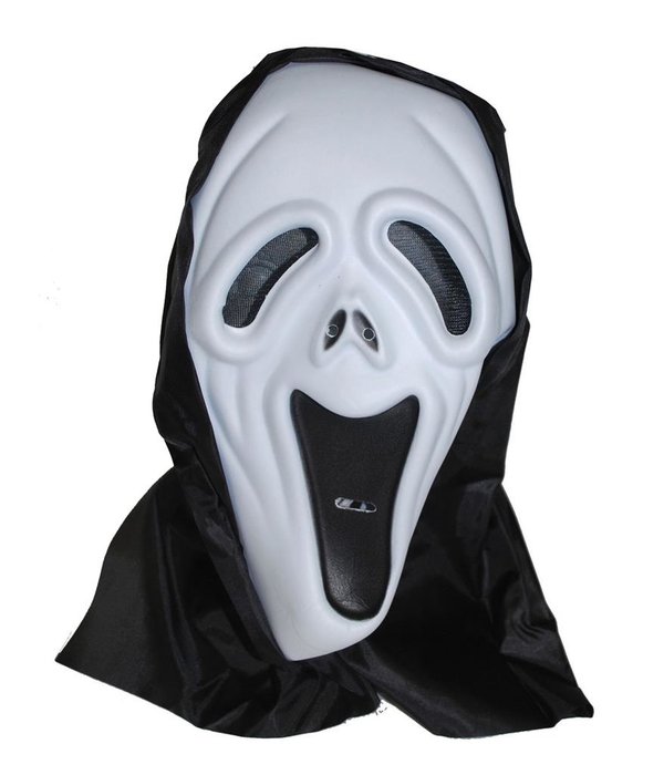Scream Masker met zwarte hoofdkap Casey
