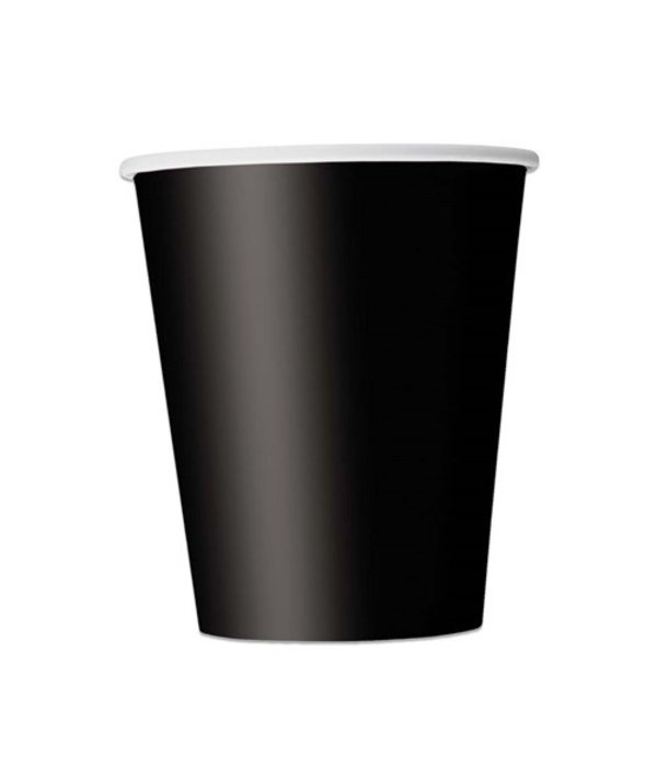 Zwarte bekers karton (8st)