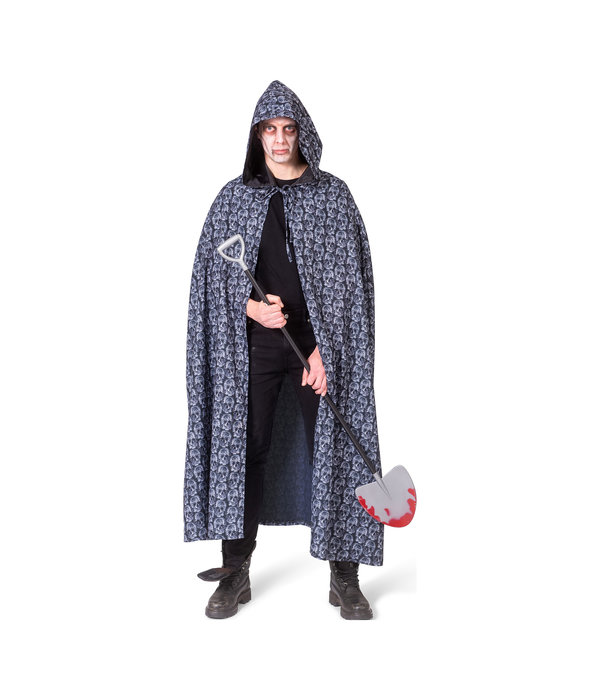 Cape Met Capuchon Skull Volwassenen