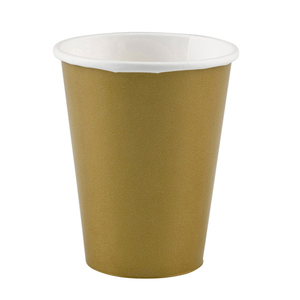 Gouden Partybekers 250ml - 8 Stuks afbeelding