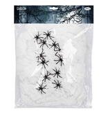 Spinnenweb 250 gram met 12 spinnen