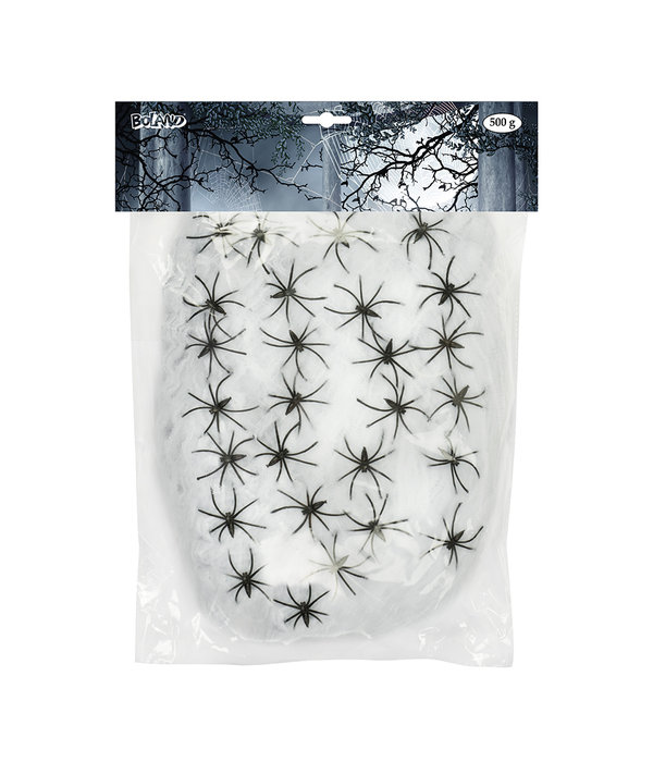 Jumbo spinnenweb 500 gram met 25 spinnen