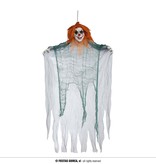 Clown Hanger Halloween met Oranje haar 120cm
