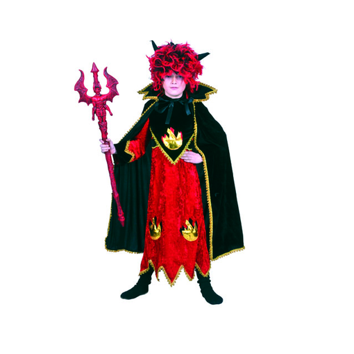 Traditionele Duivel Gewaad Met Cape Kind