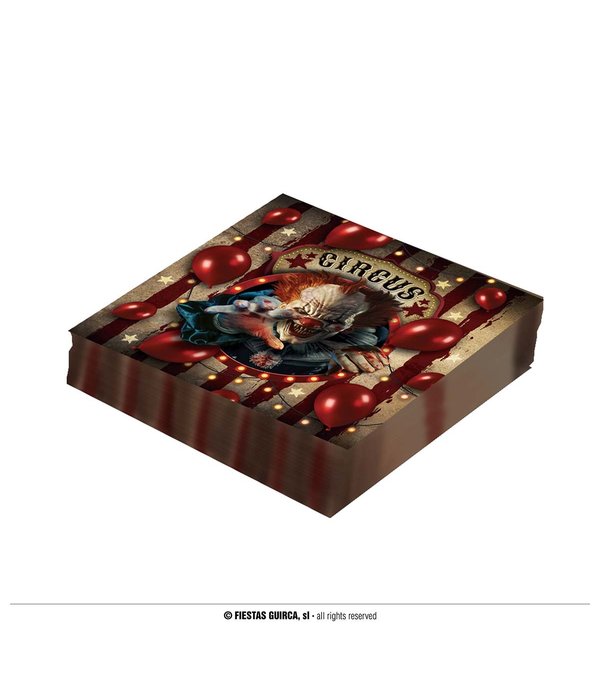 Servetten Halloween Circus Horror Clown (12st)
