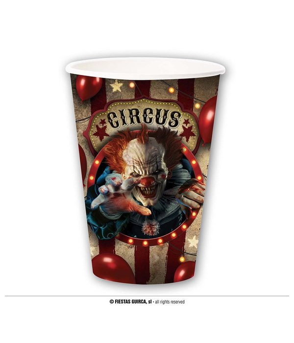 Party Bekers Halloween Circus Horror Clown (6st)