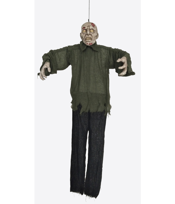 Bewegende Opgehangen Zombie Decoratie (65cm)