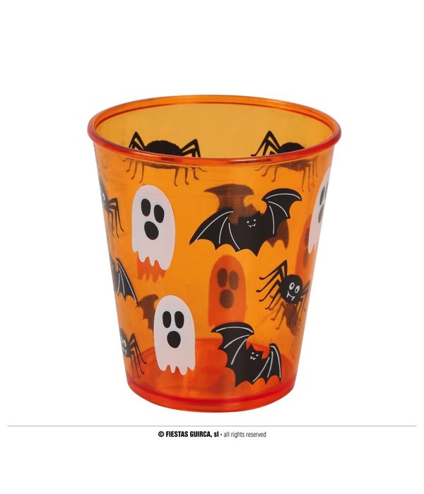 Halloween Glas Vleermuis Oranje (1st)