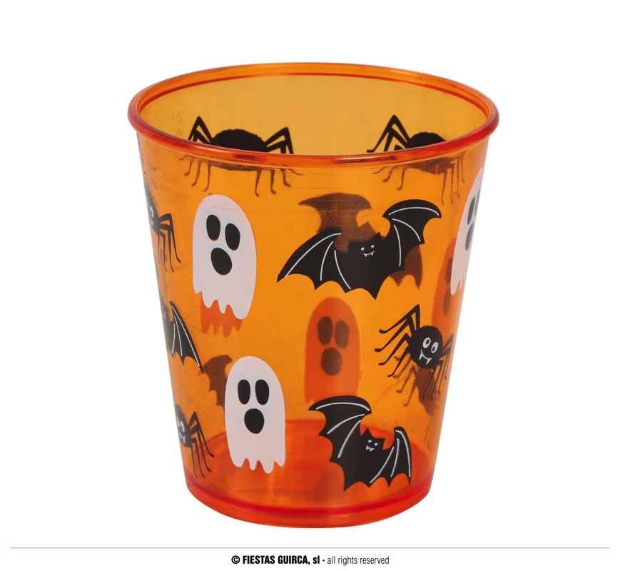 Halloween Glas Vleermuis Oranje (1st)