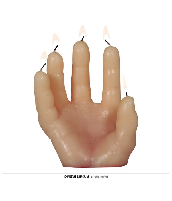 Bloedende Hand Kaars Horror (14cm)