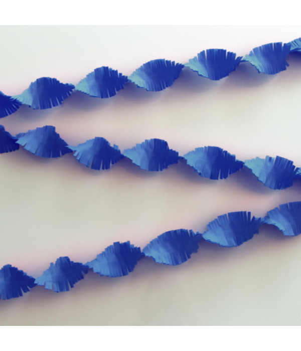 Marine Blauwe Crêpepapier slinger (24m)