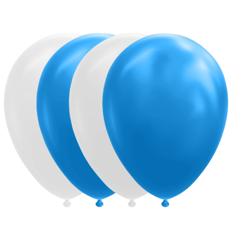 Ballonnen Set Blauw/Wit